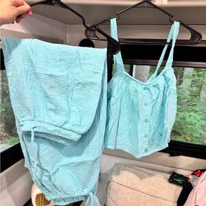 Aqua Blue Women's Pajama Set